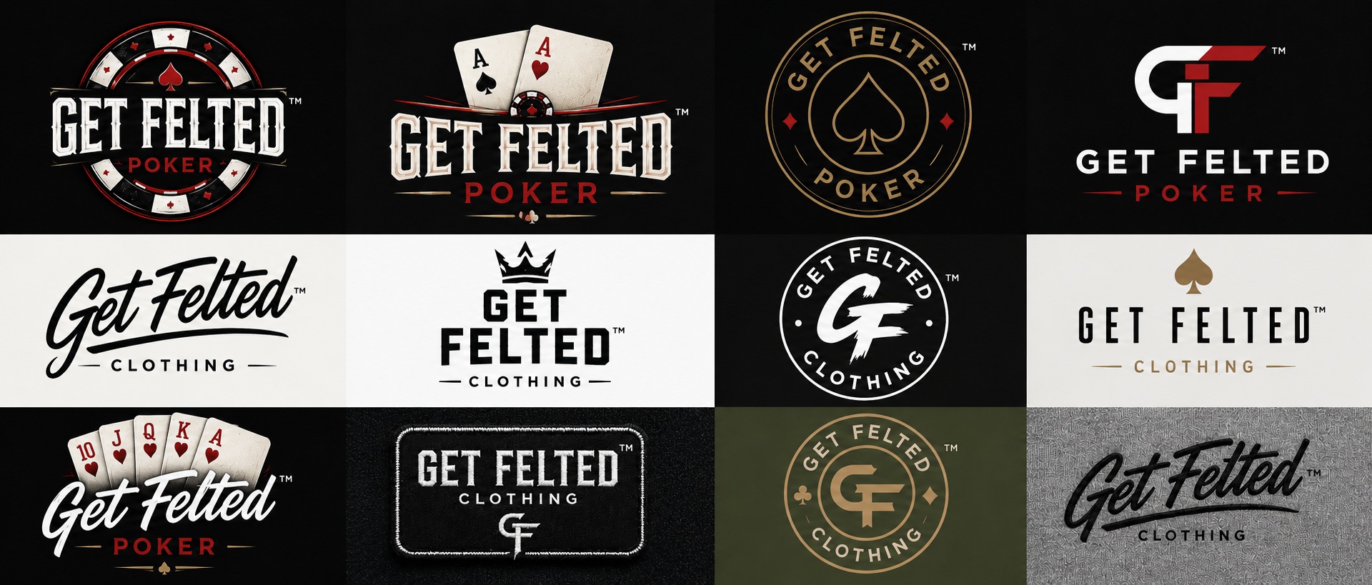 Get Felted Poker and clothing logo options